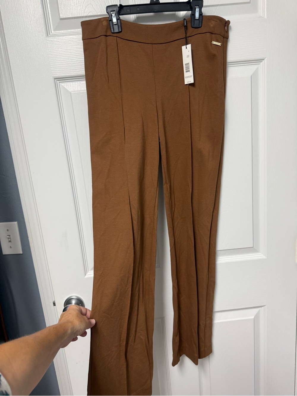 T Tahari Cognac Straight-Leg Pants